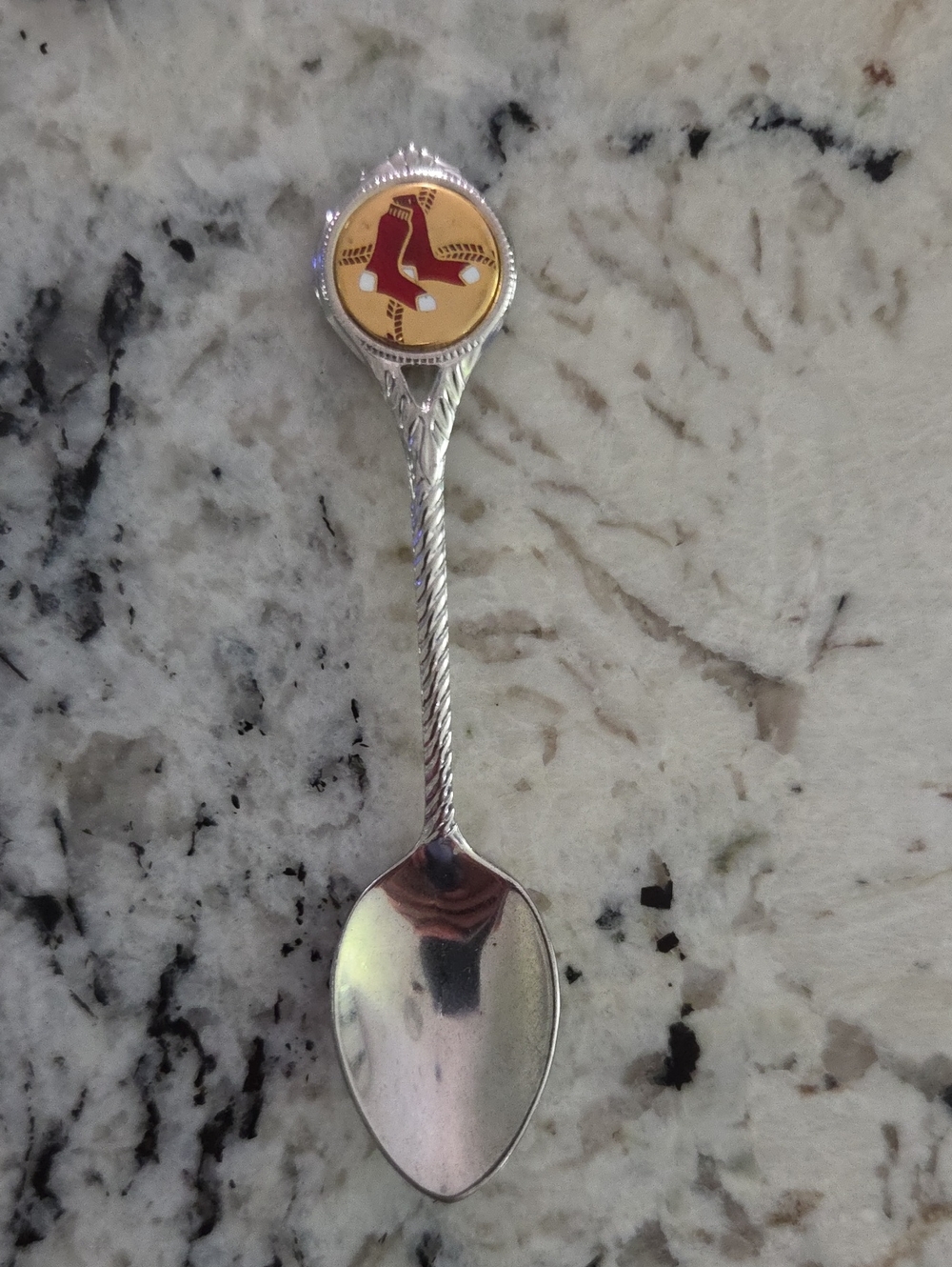 Silver-Tone Decorative Spoon with Red Sox MLB Sign